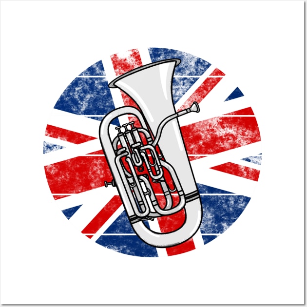 Euphonium UK Flag Britain Euphoniumist British Musician Wall Art by doodlerob